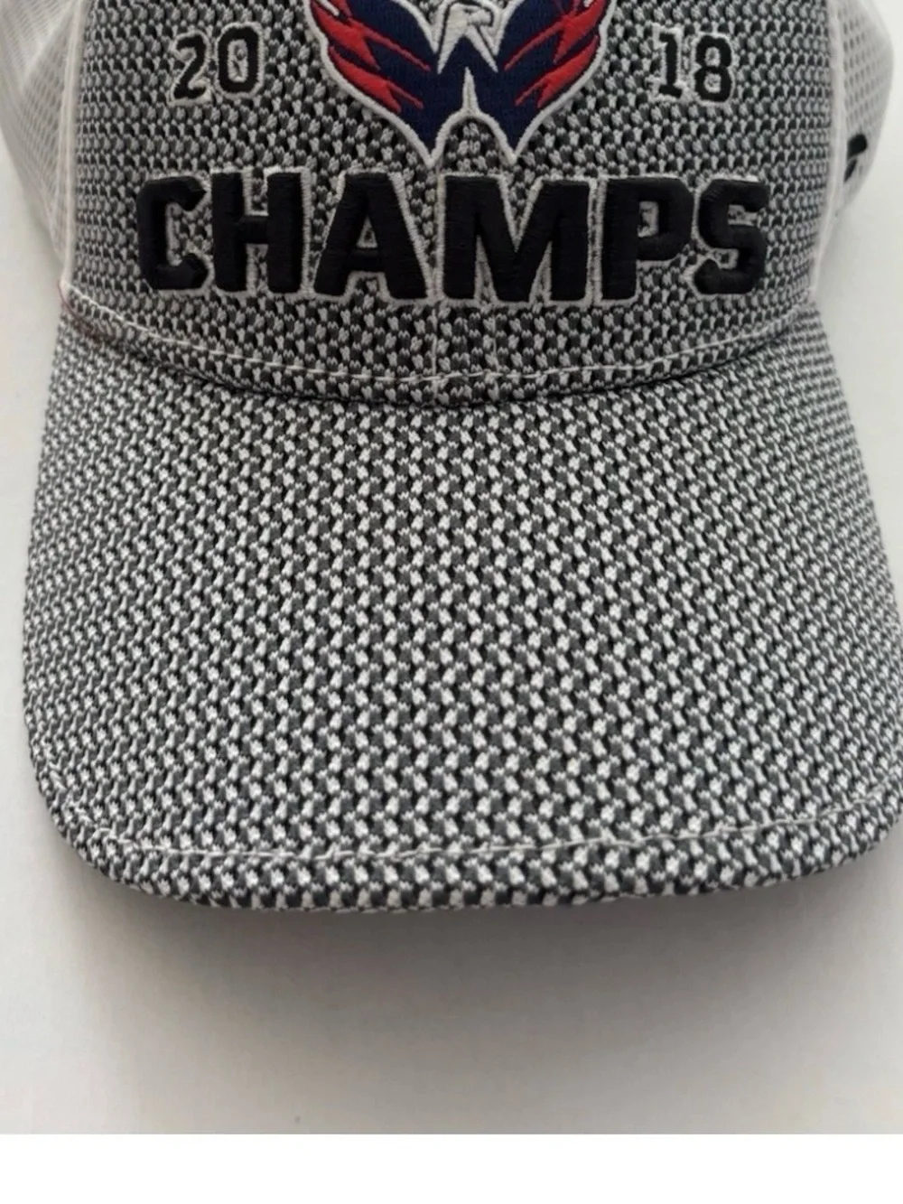 Fanatics Gray and Black CHAMPS Hat with Red/Blue Logo
